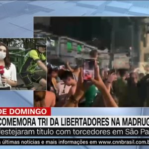 Jogadores do Palmeiras retornam a SP e fazem festa com a torcida em trio elétrico | CNN Domingo